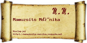 Mamuzsits Mónika névjegykártya