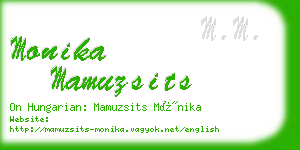 monika mamuzsits business card